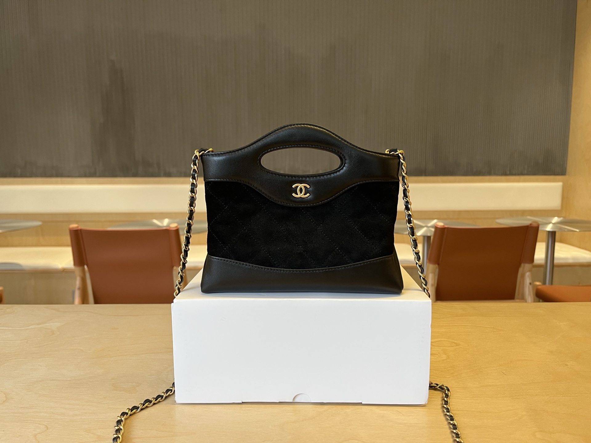 Chanel Nano 31 Suede Shopping Bag – Black Crossbody Bags