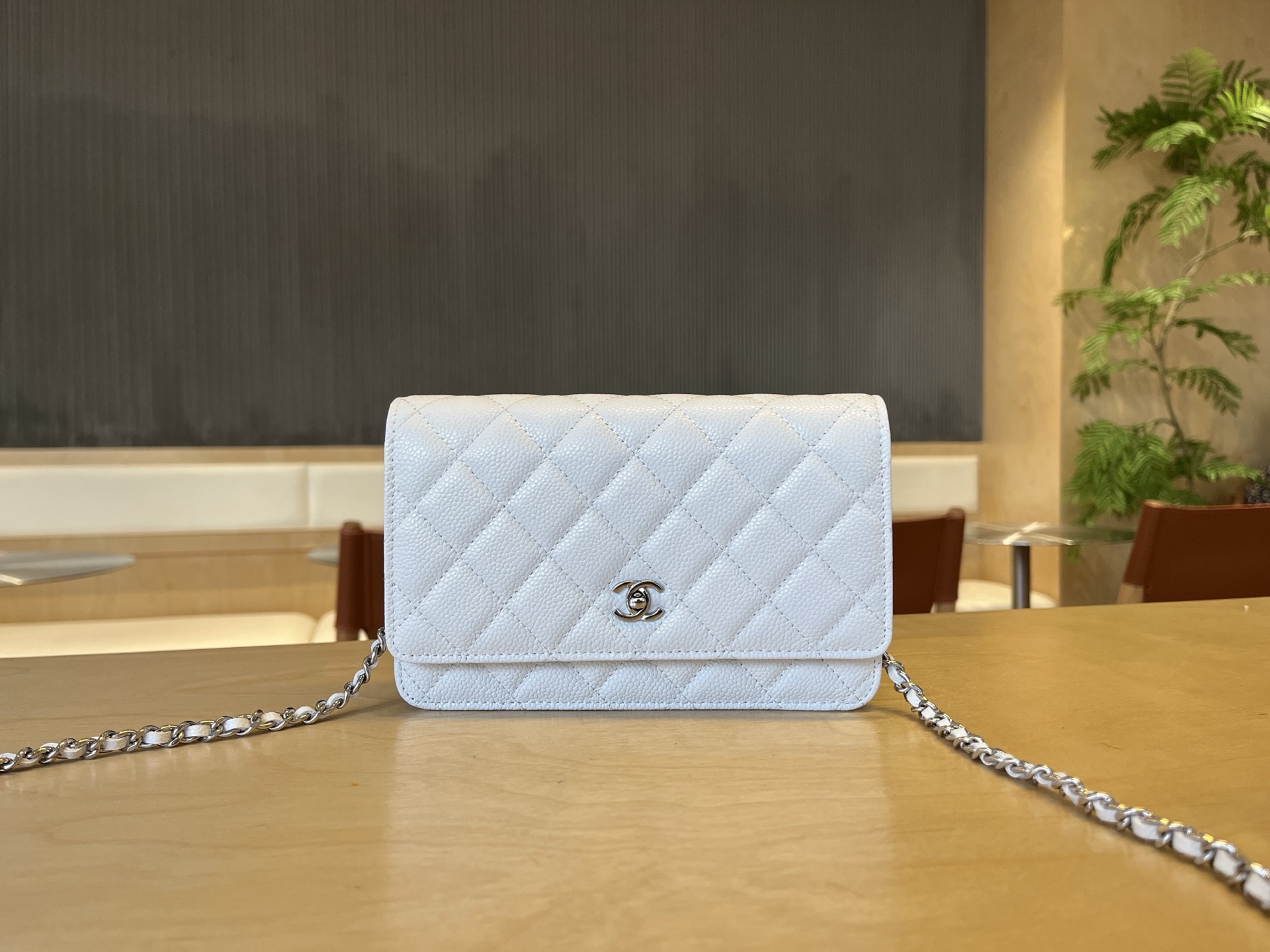 Chanel Classic Wallet On Chain – White Crossbody Bags