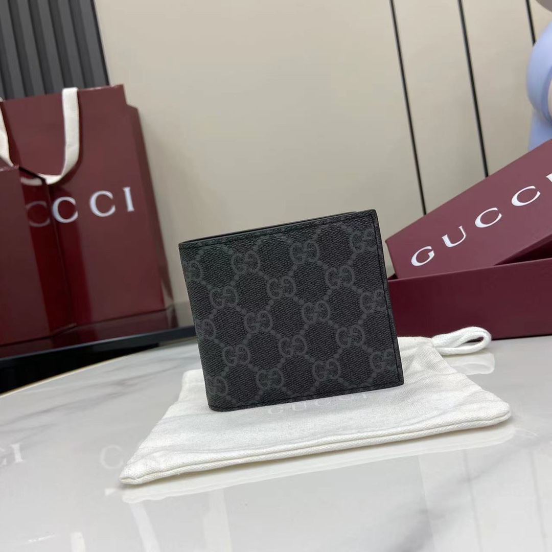 Gucci GG Supreme Coin Black Wallet With Interlocking G