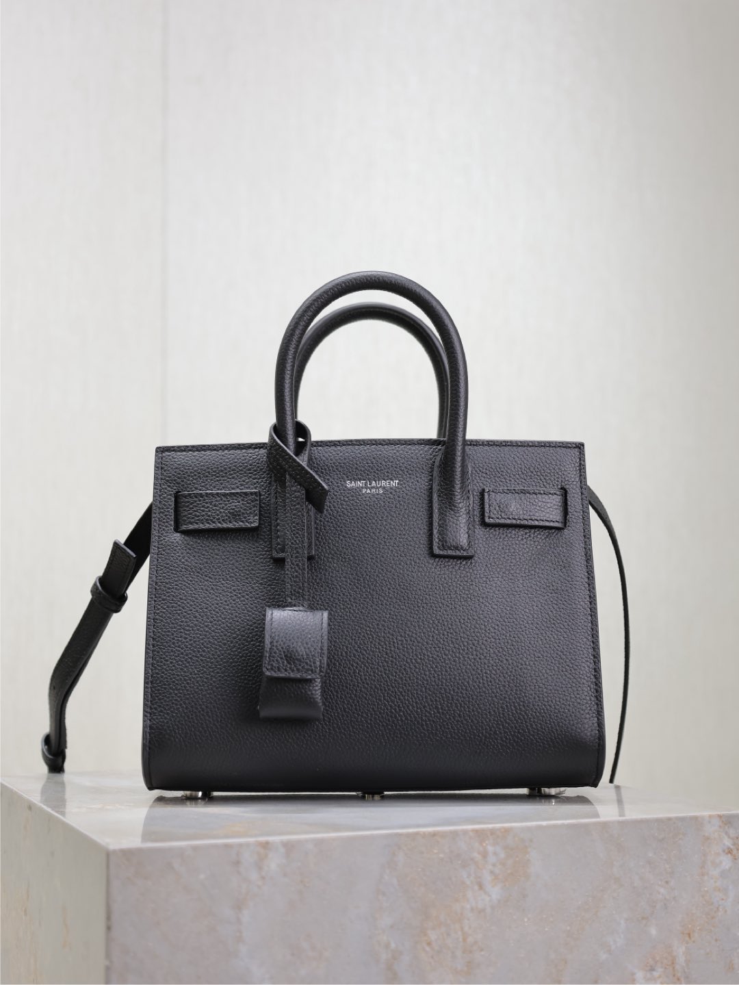 SAINT LAURENT Classic Sac de Jour Nano Leather Satchel  black