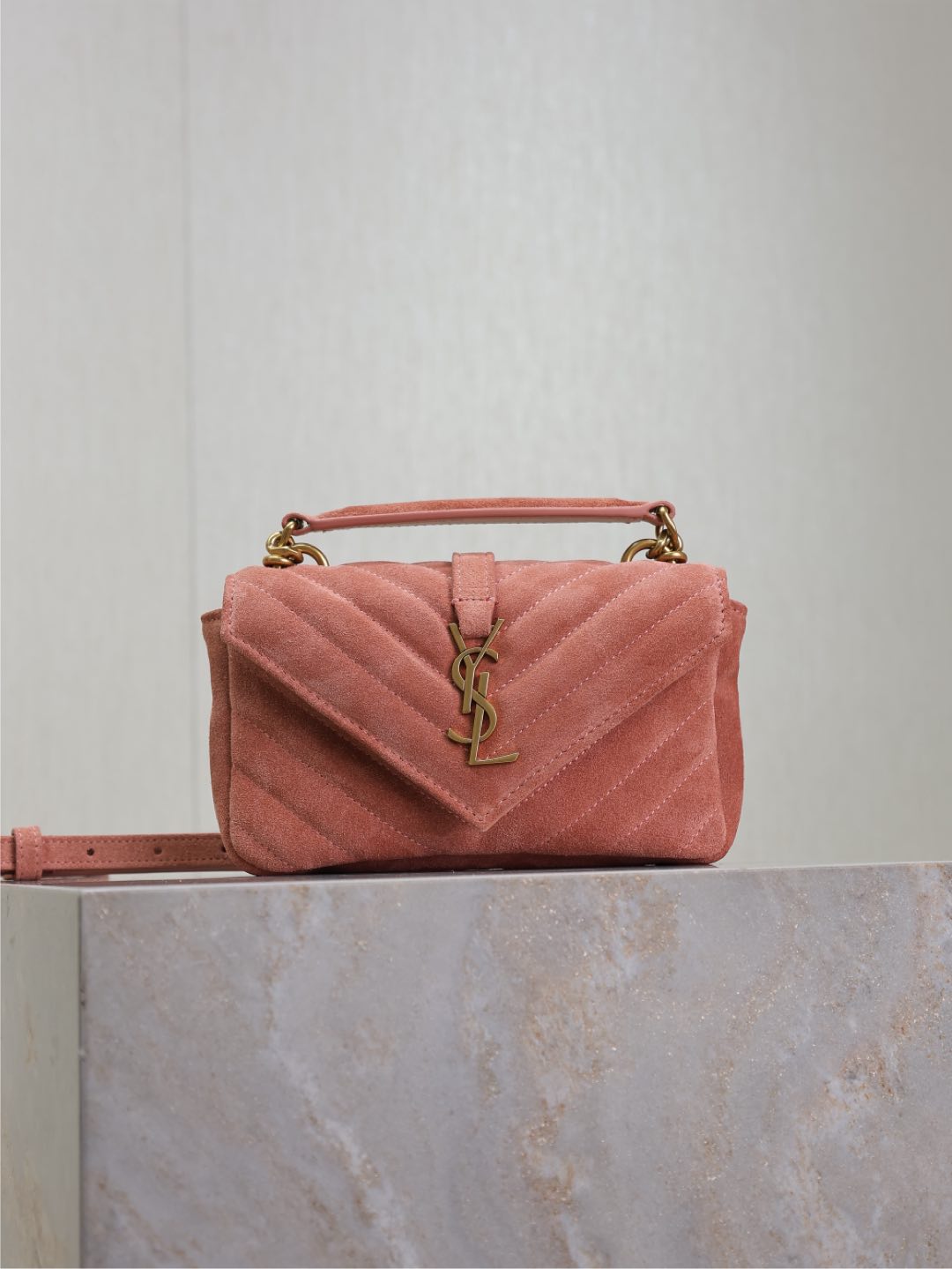 Saint Laurent Mini College Shoulder Bag | Pink