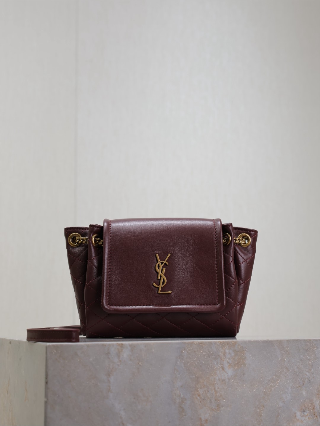 Saint Laurent Nolita Mini Leather Crossbody Bag in Red