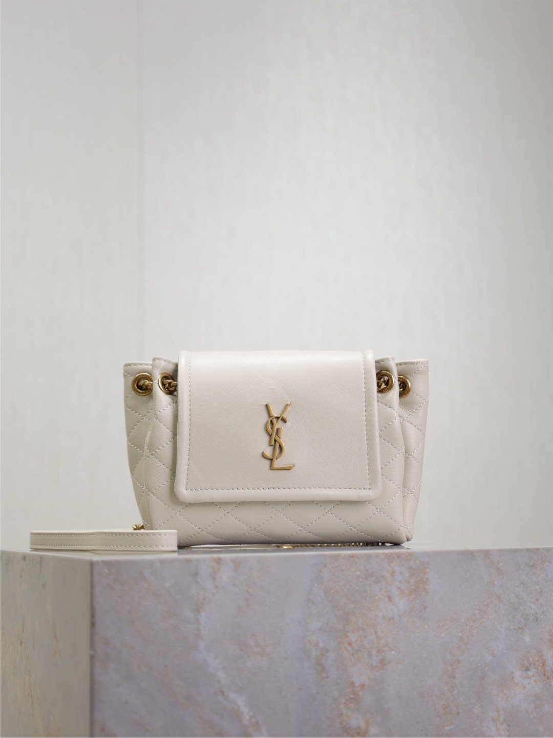 Saint Laurent Mini Lolita Leather Shoulder Bag – Blanc
