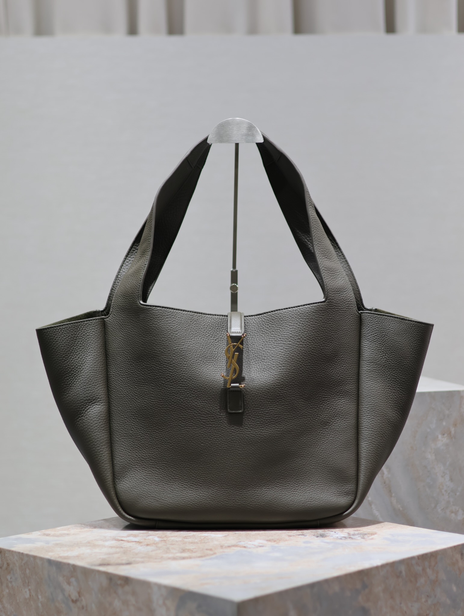 YSL Saint Laurent Black Leather Tote Bag