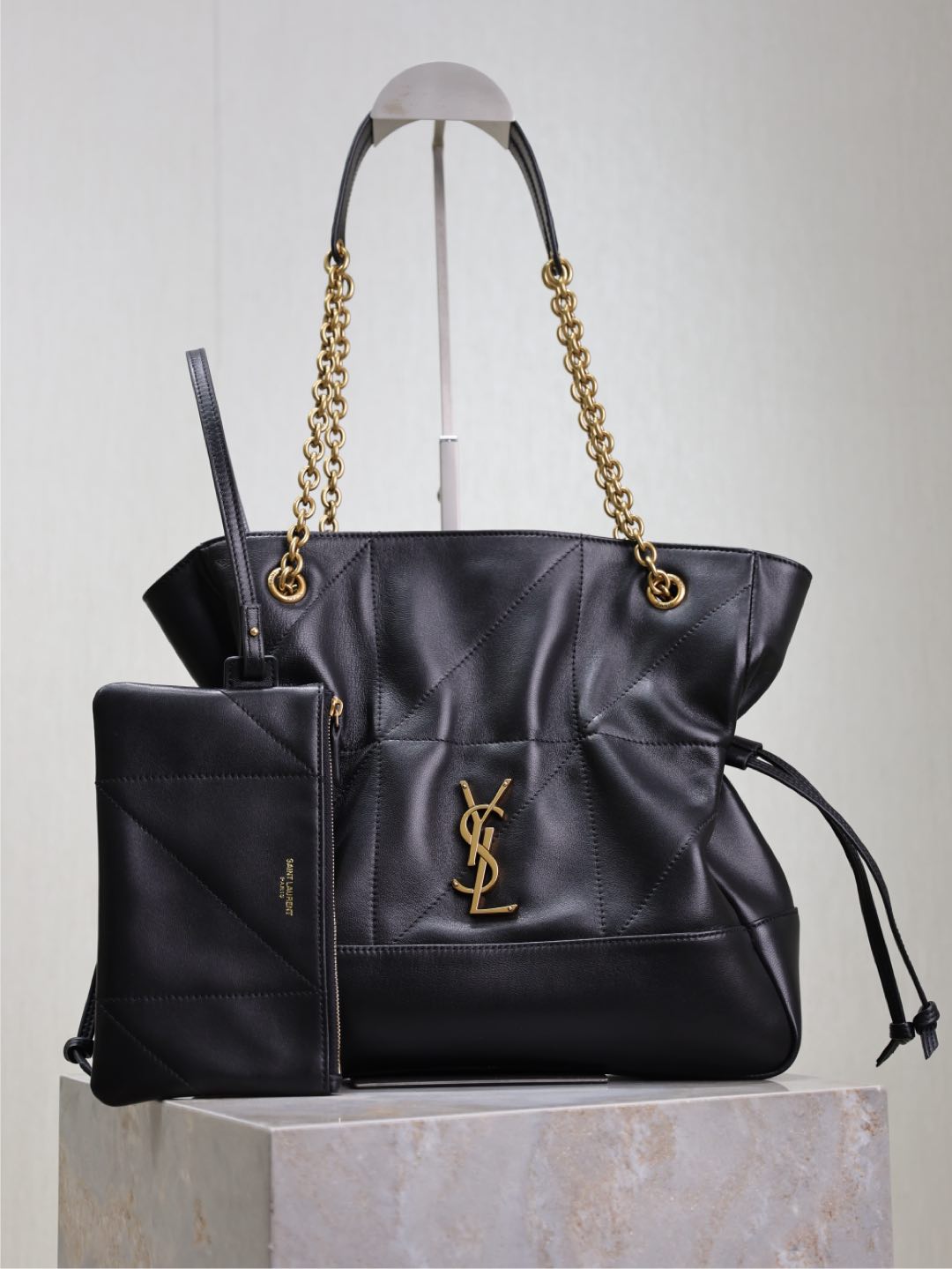 Saint Laurent Jamie 4.3 Small YSL Tote Bag in Quilted Leather black