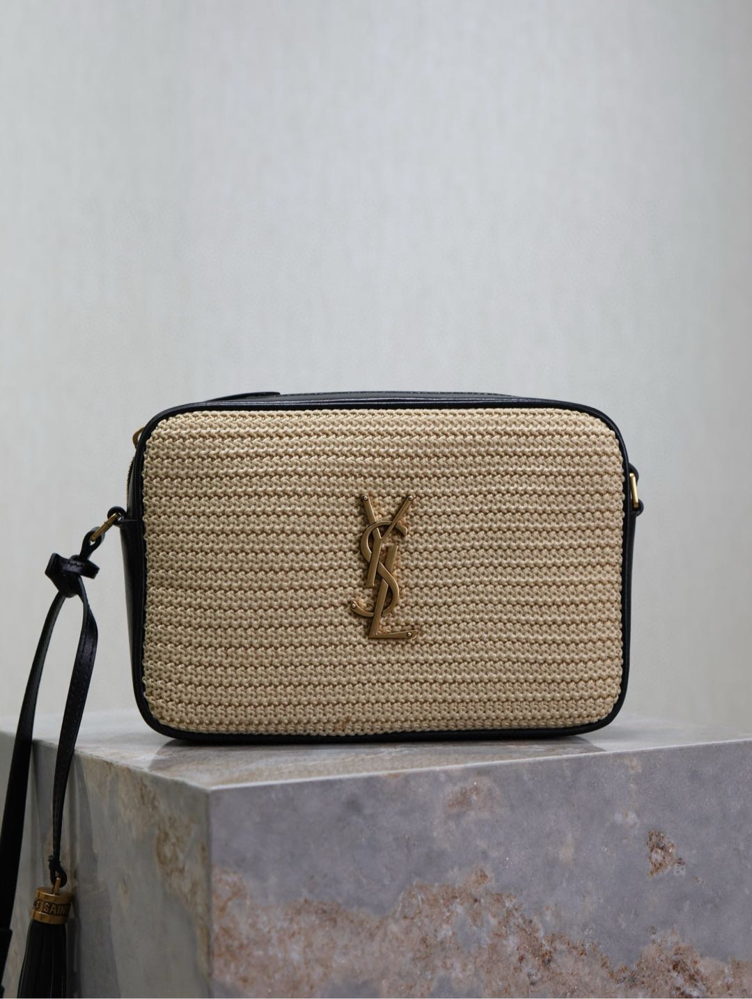 Saint Laurent Brown Lou Camera Bag Pony-style calfskin