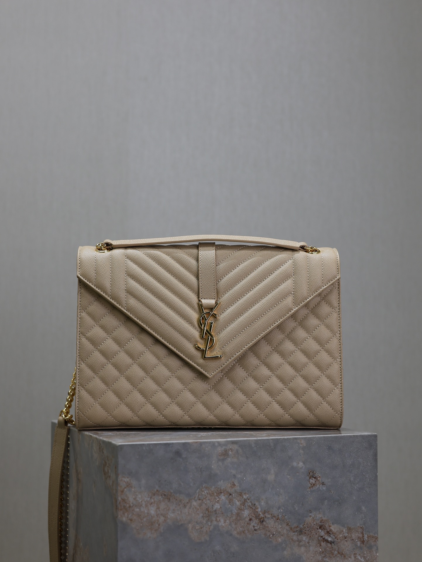 SAINT LAURENT Grain De Poudre Mixed Matelasse Large
