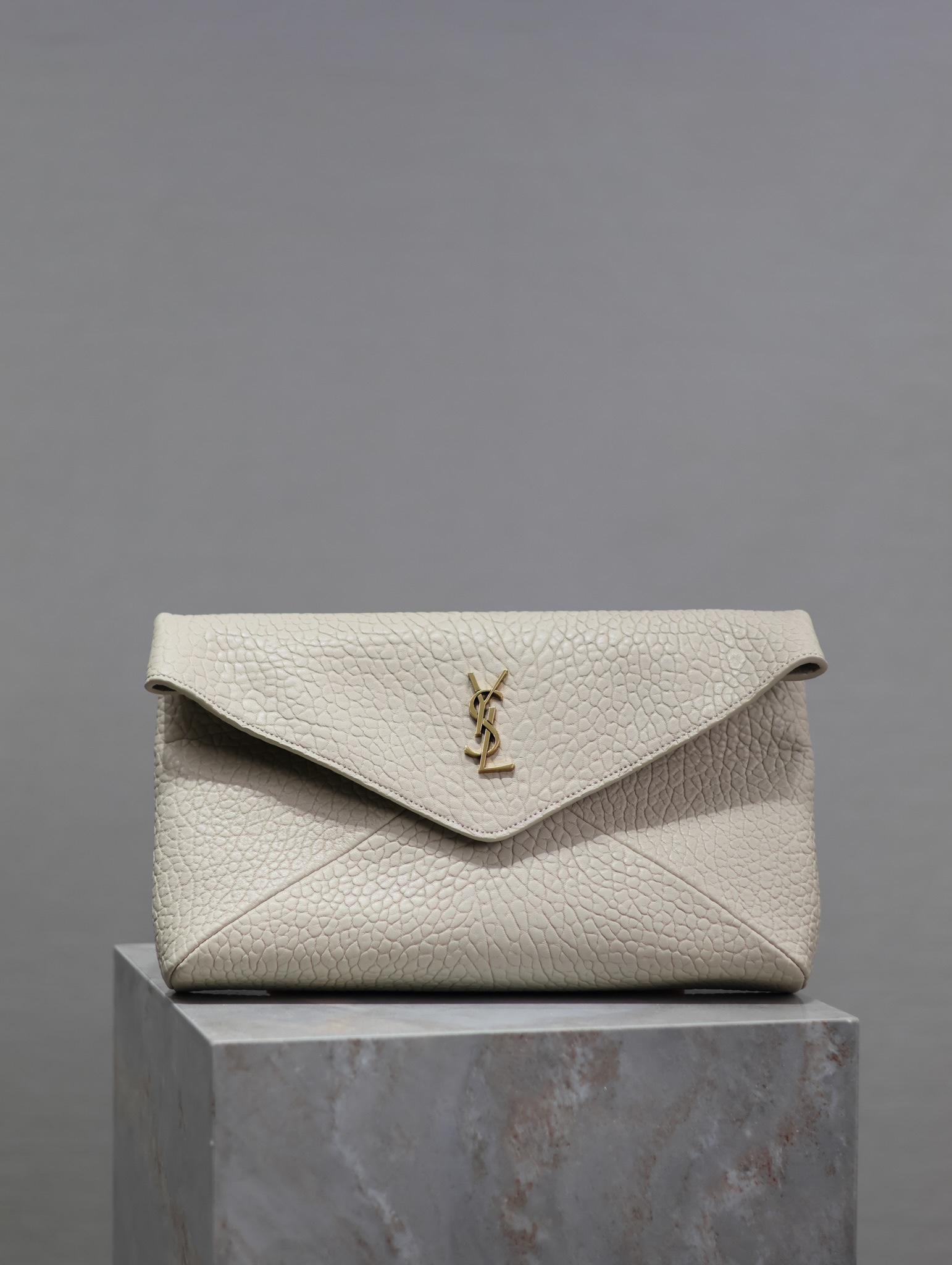 SAINT LAURENT White Large Cassandre Envelope