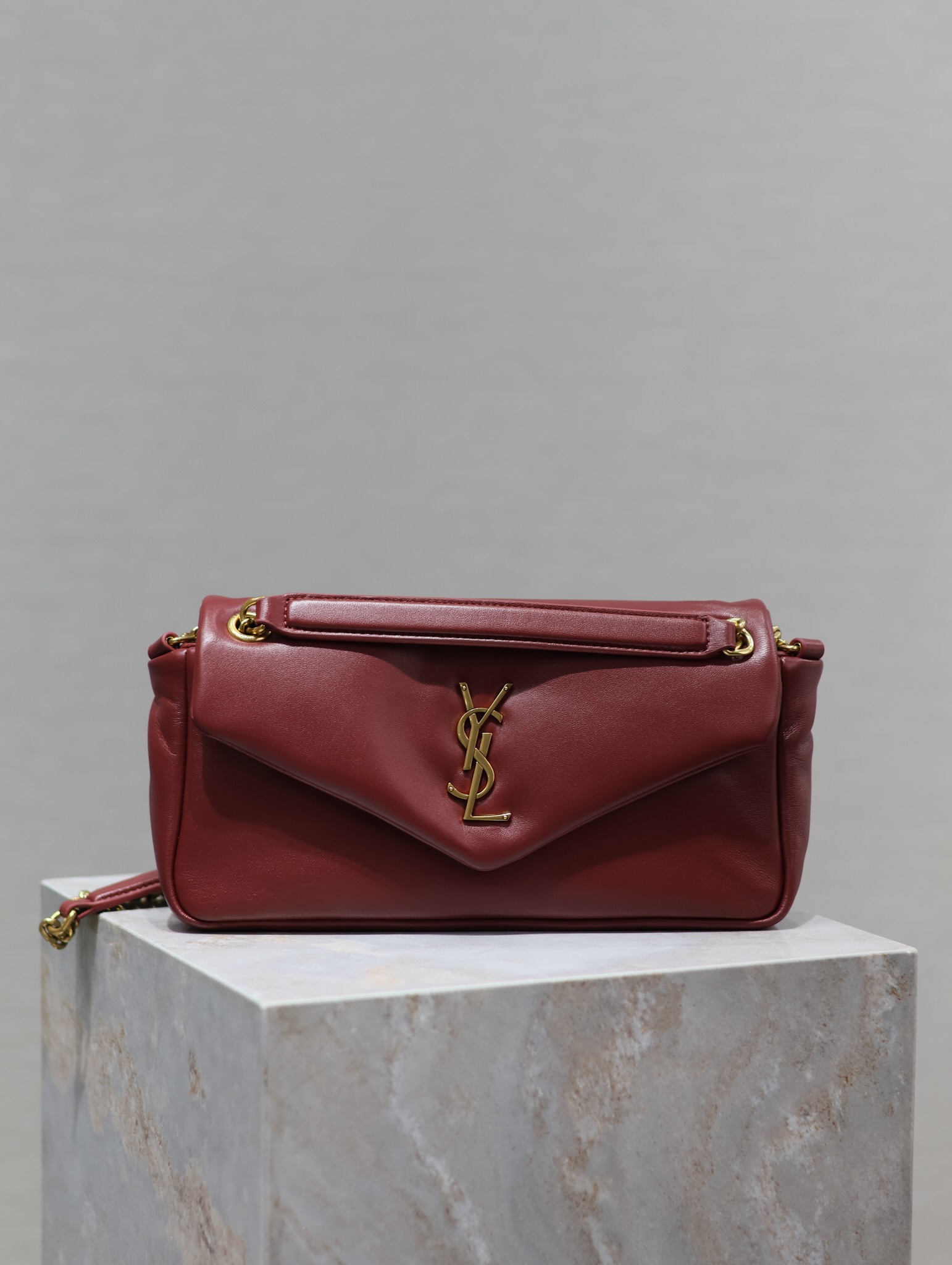 Saint Laurent Women’s’ Calypso Small Shoulder Bag in Red