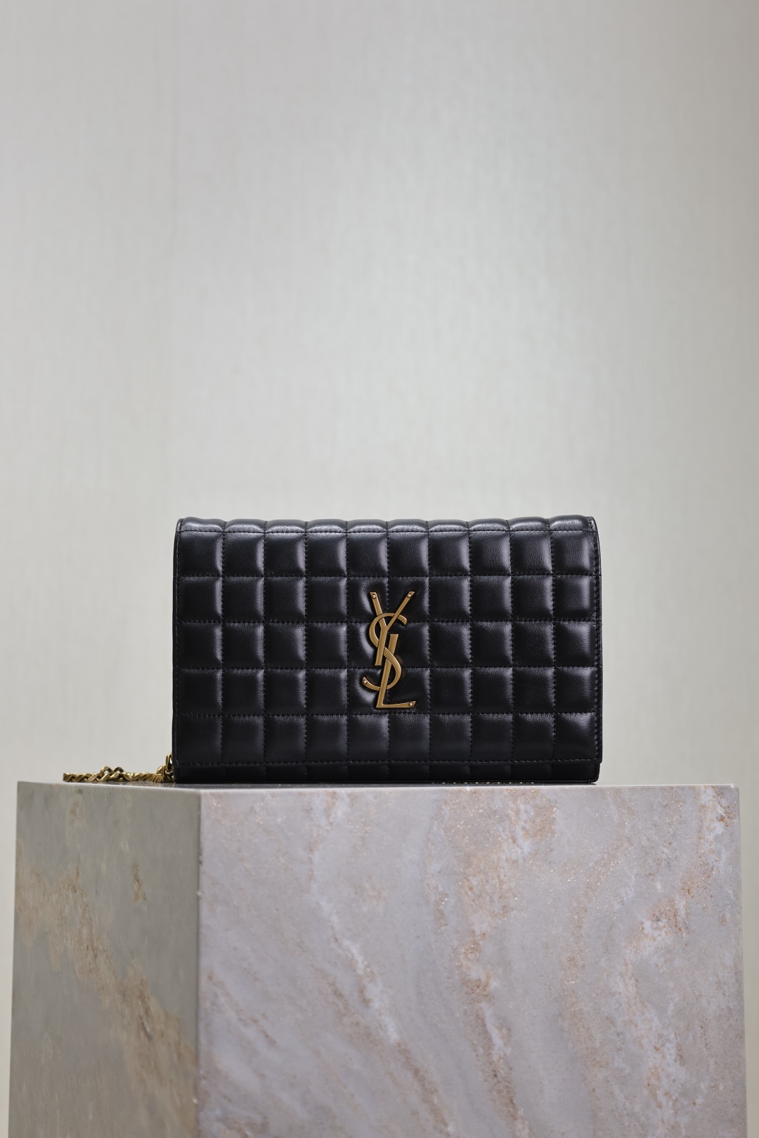 Saint Laurent Cassandre matelassé carré small envelope wallet in