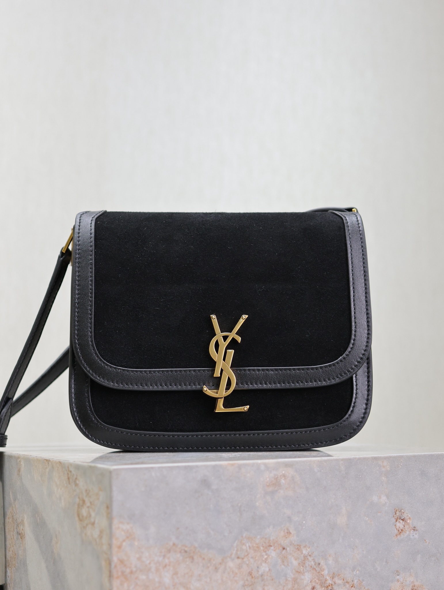 SAINT LAURENT Suede Smooth Calfskin Monogram Medium