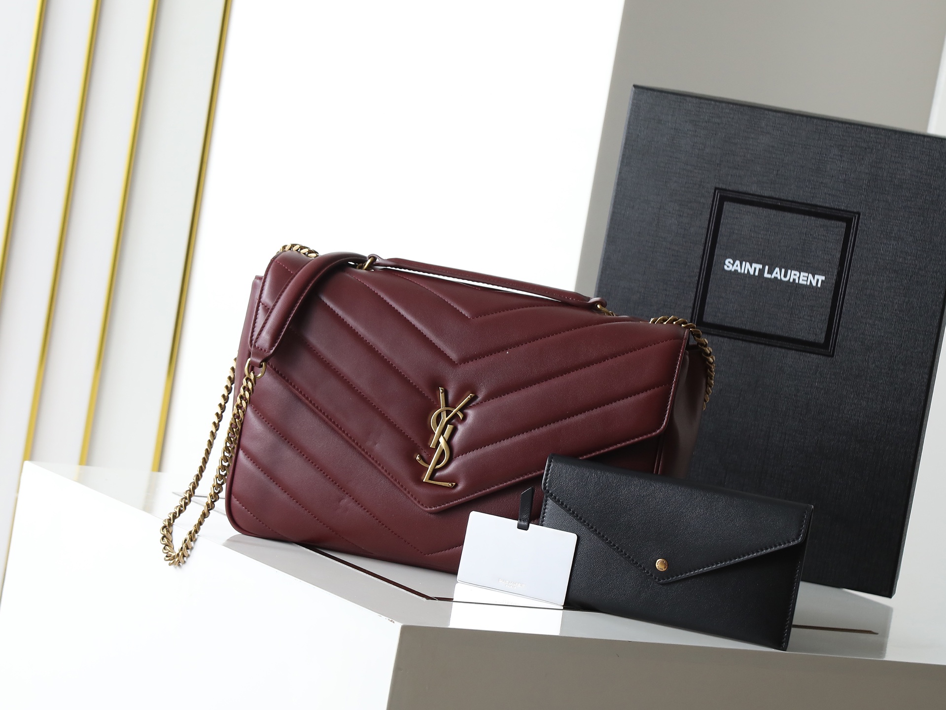 Saint Laurent Loulou Small YSL Shoulder Bag in Quilted Suede