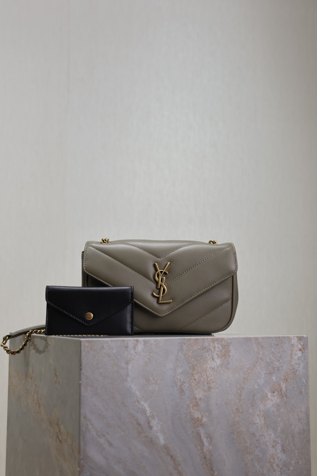 Saint Laurent Loulou Mini in Natural gray