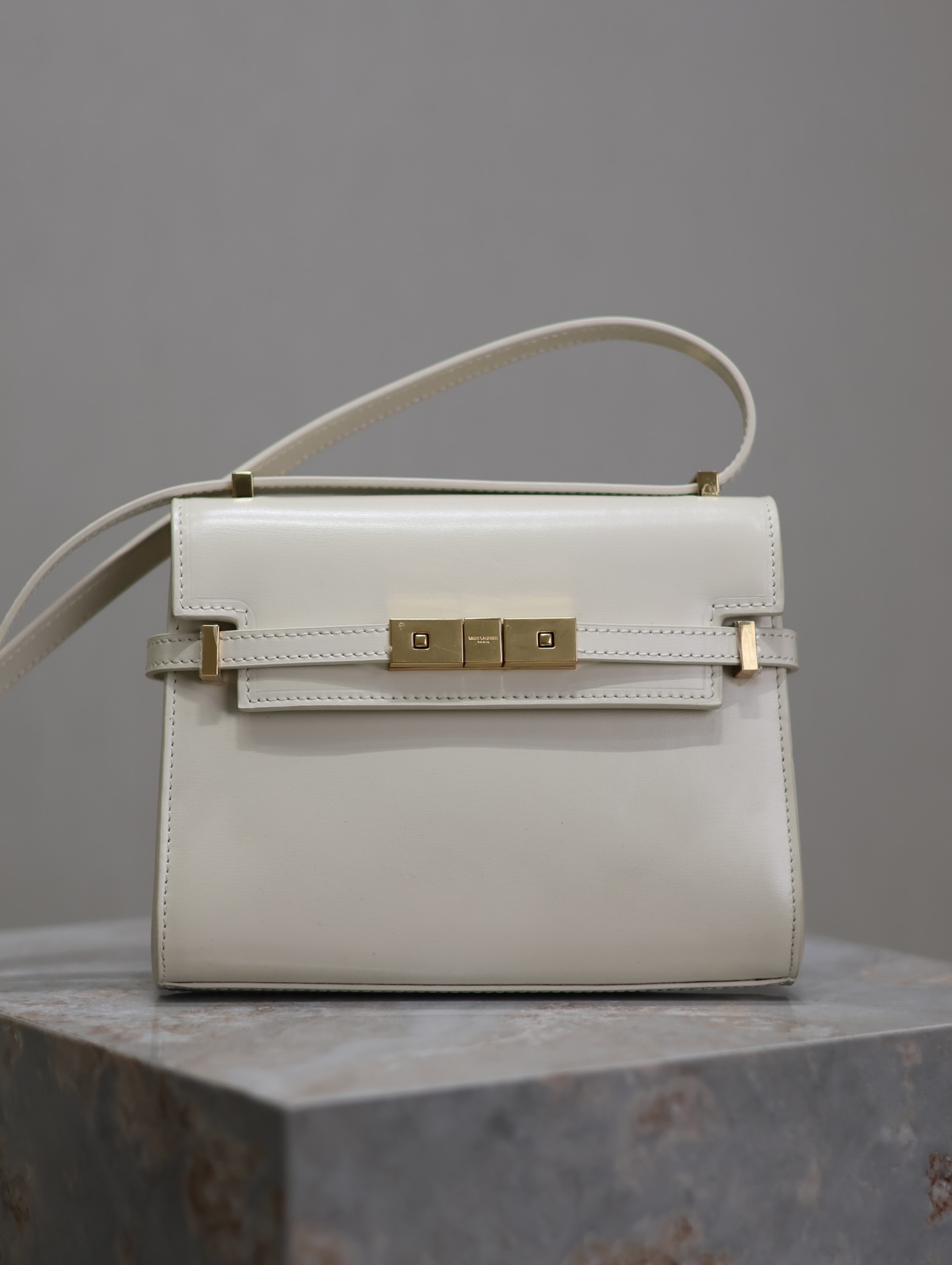 Saint Laurent Manhattan Mini Crossbody Bag white