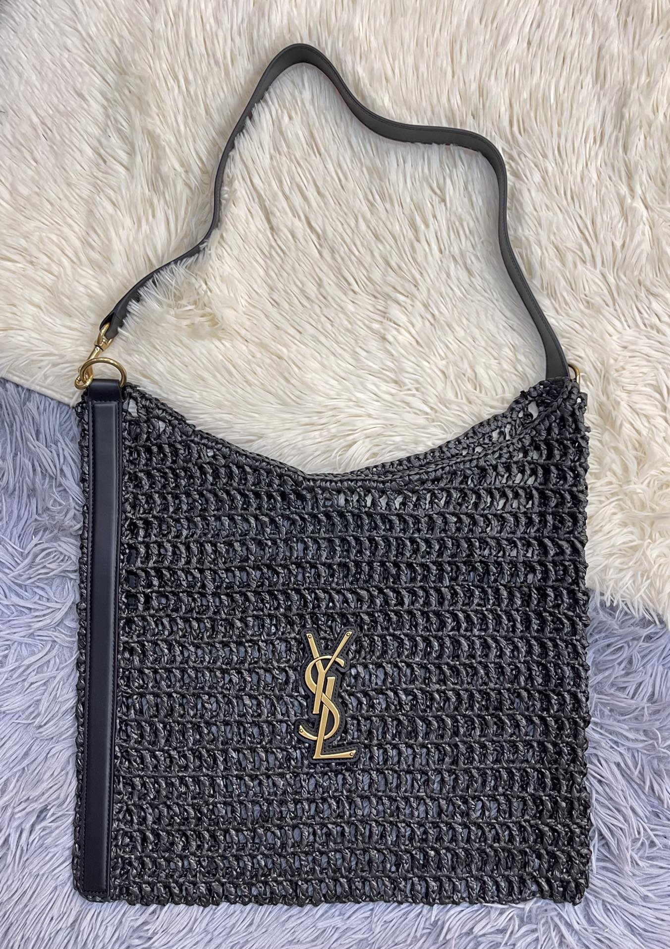 Saint Laurent  Oxalis bag in raffia macramé | Saint Laurent | YSL US