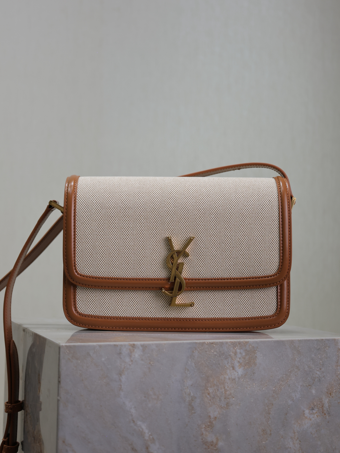 Saint Laurent Small Solferino Satchel Bag in Natural, Beige, & Brick