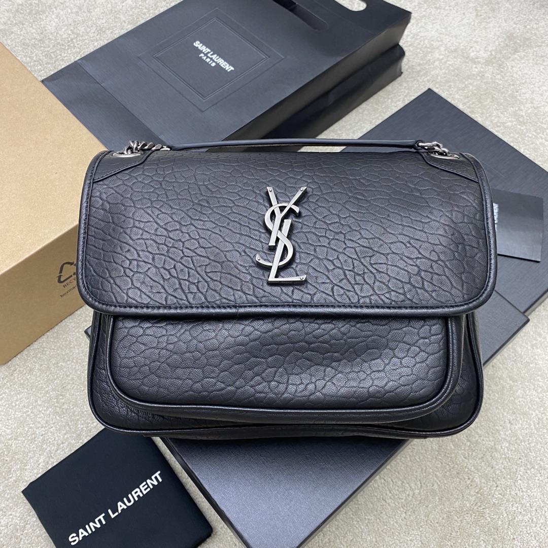 YSL Niki Medium In Grained Lambskin Black