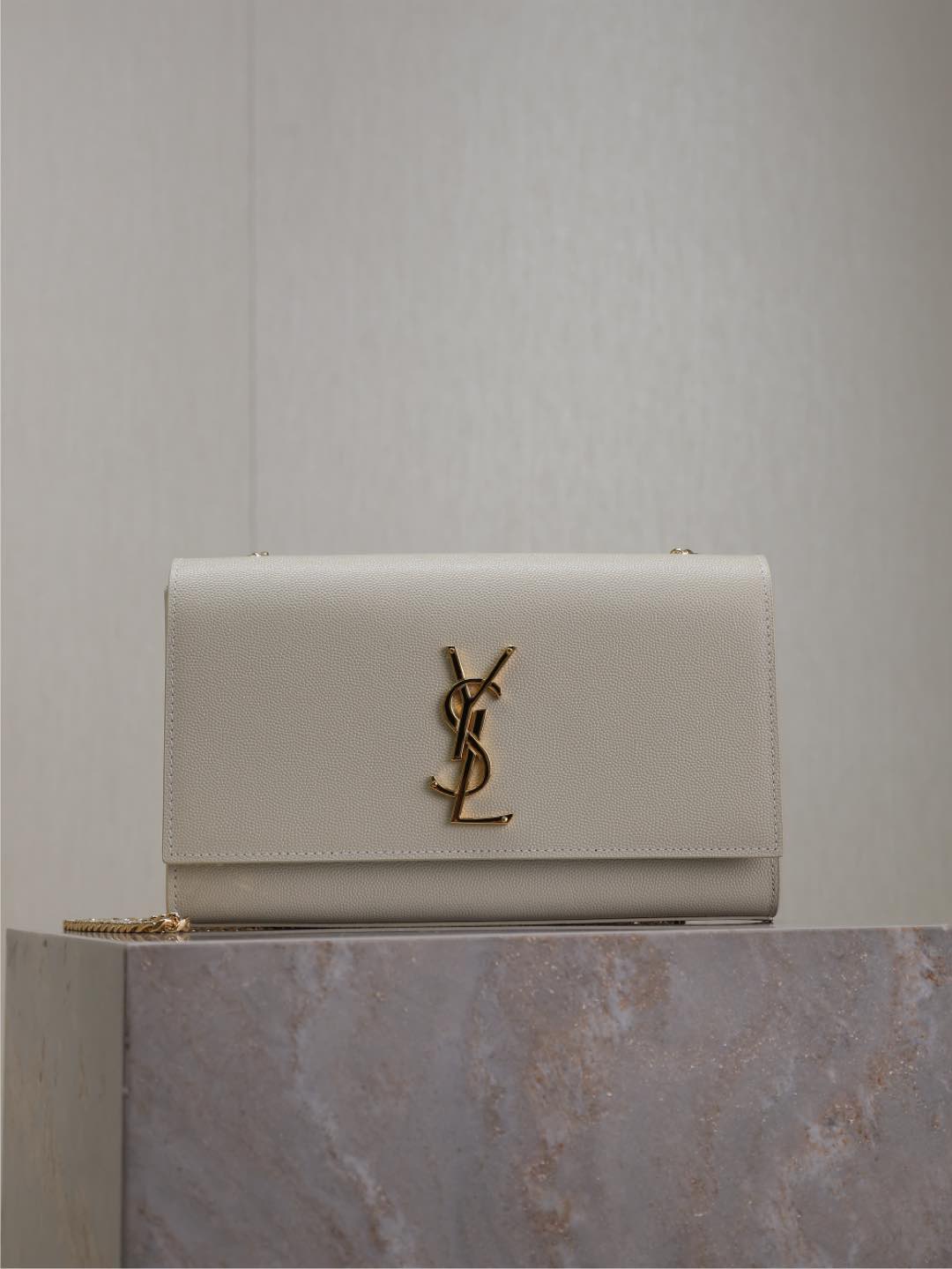 Saint Laurent Kate Small Leather Crossbody in Natural