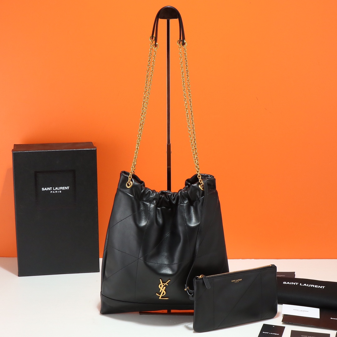 Saint Laurent “Jamie Pochon” Bucket Bag in Black