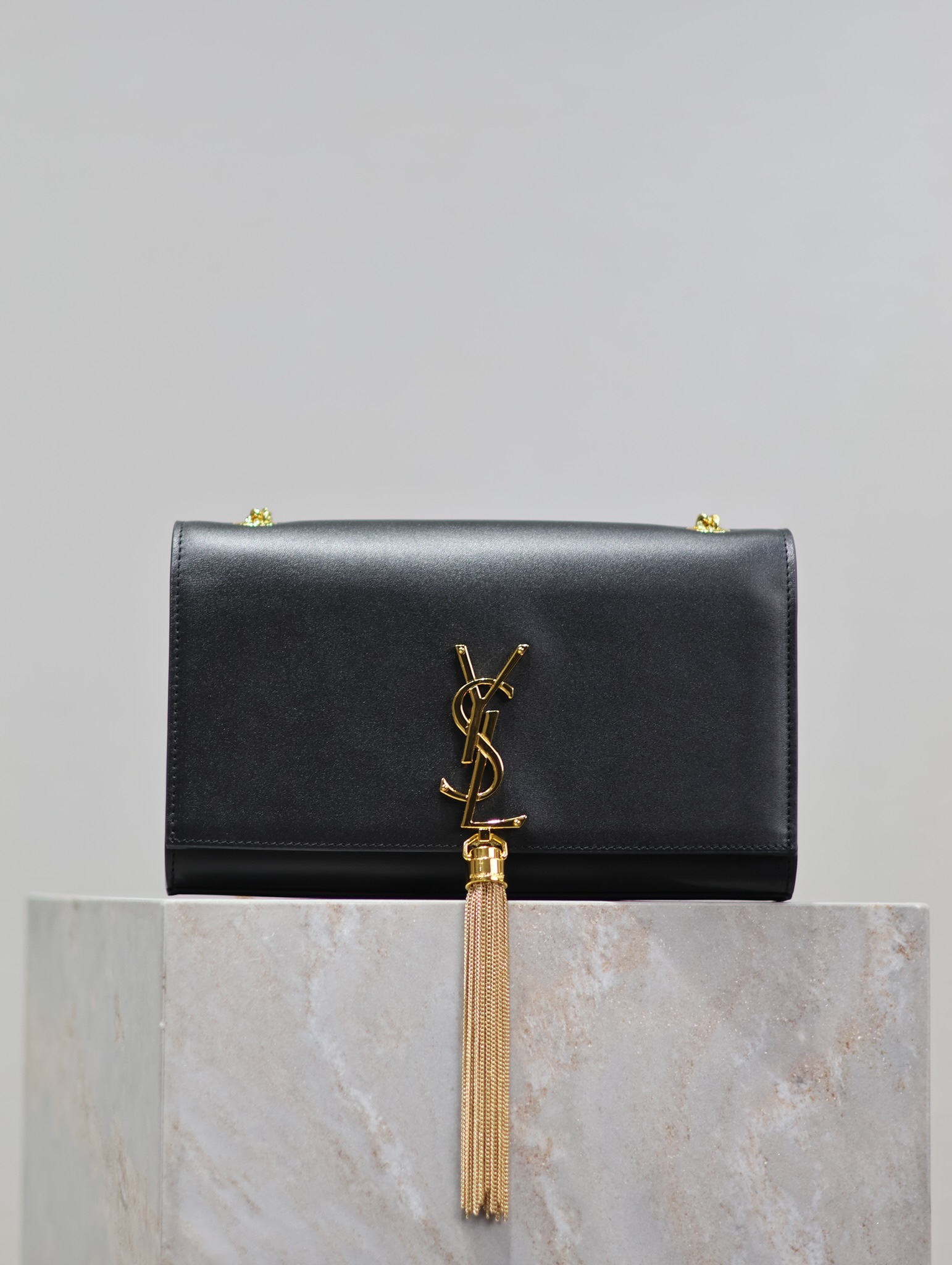 Saint Laurent Kate Tassel Satchel Medium Calfskin Black