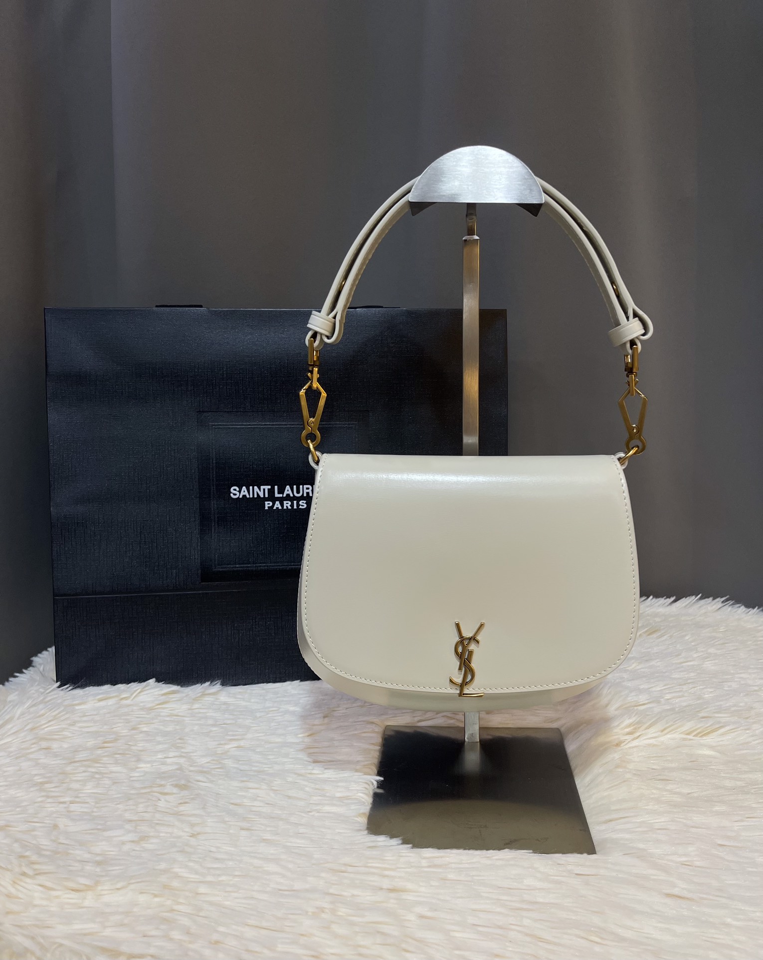 SAINT LAURENT Handbags T. Leather Beige white