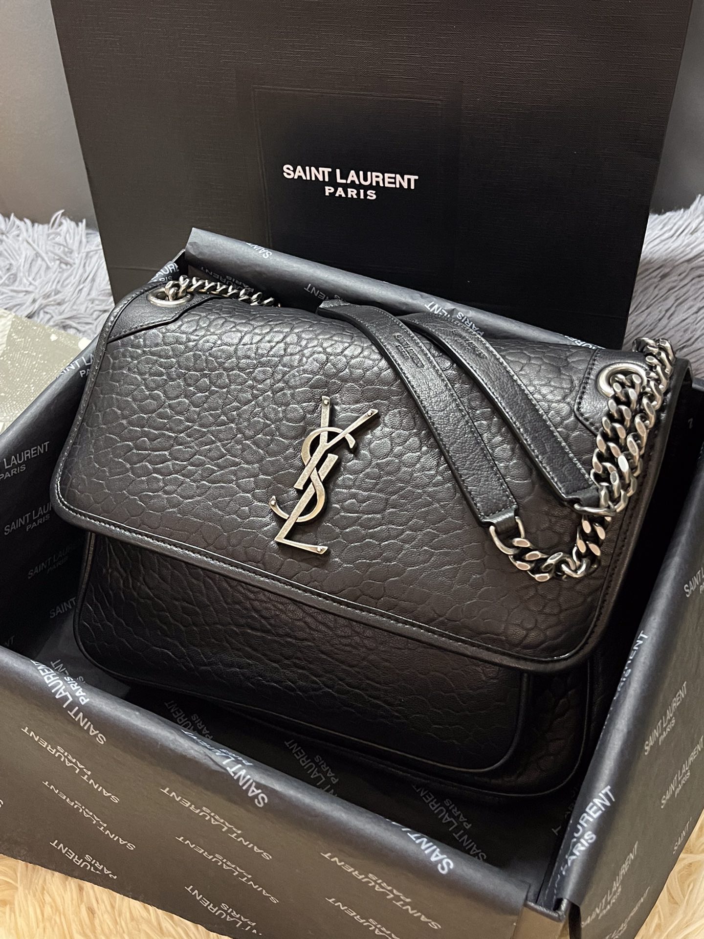 Saint Laurent bag YSL Niki Medium In Grained Lambskin Black