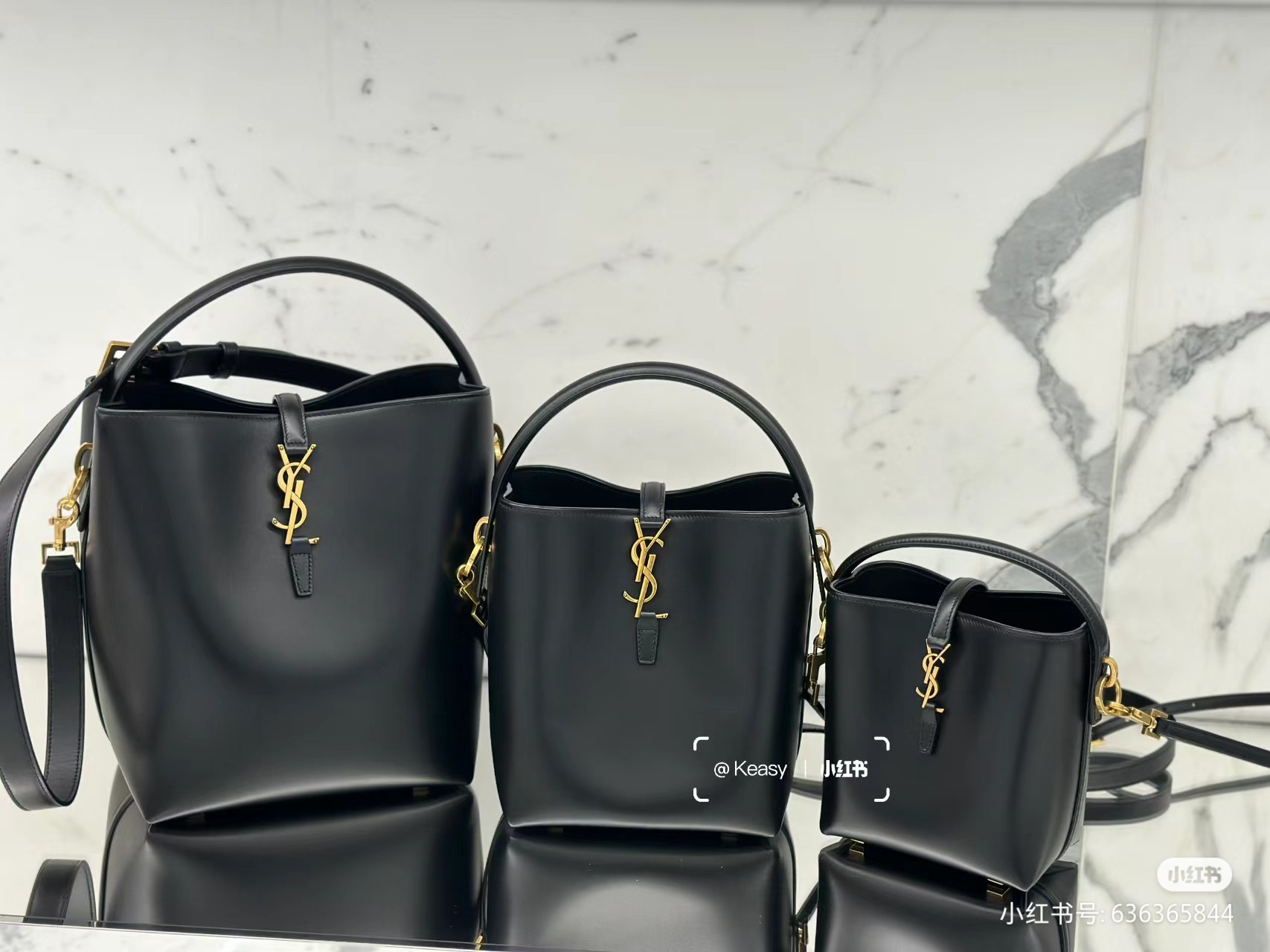 SAINT LAURENT Le 37 mini leather bucket bag