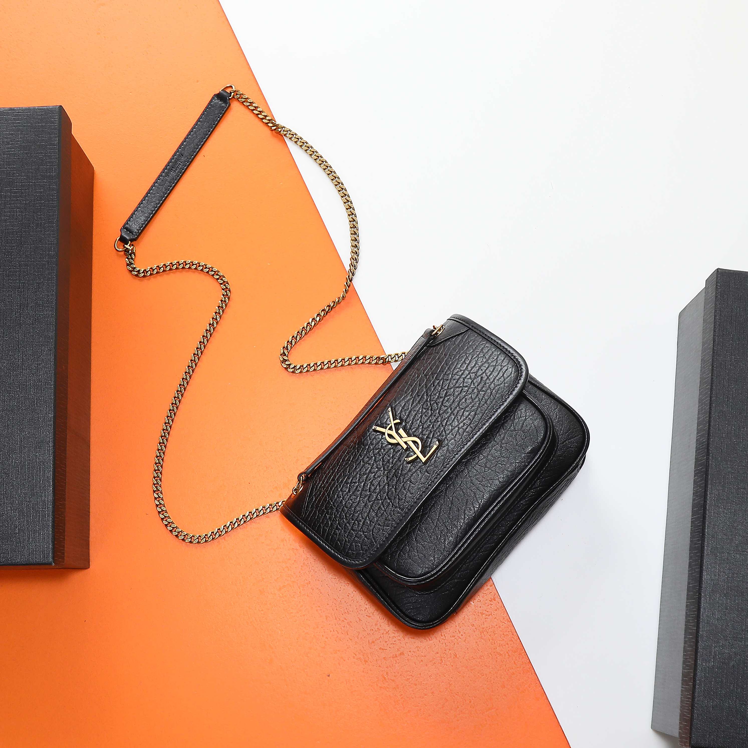 Saint Laurent black elephant pattern bag – Accessoires