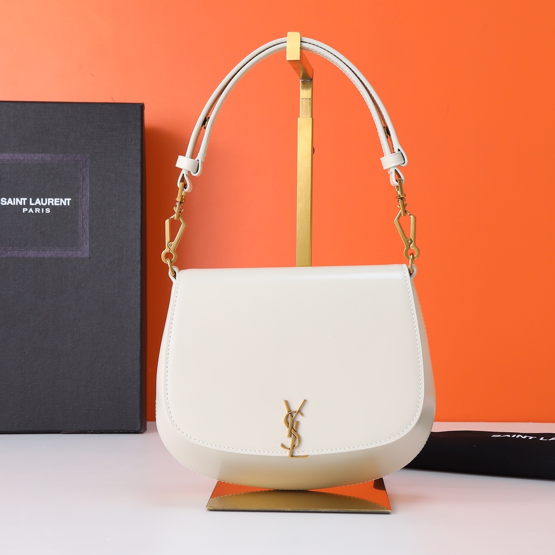 Saint Laurent Cerniera Ysl Quilted Leather Top-handle Bag white