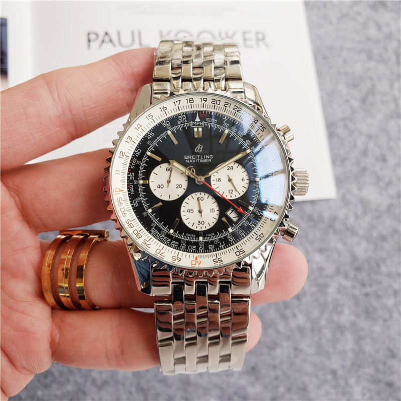 Breitling Navitimer 1 B01 Steel Black Dial Automatic Mens Watch AB0127211B1A1