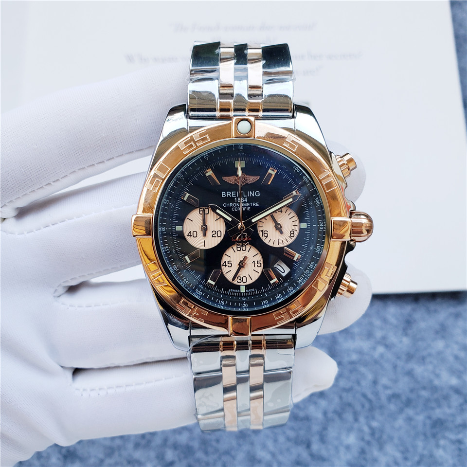 BREITLING Chronomat44 CB0110 K18PG2 tone BLUE Dial Automatic Men’s Watch_879975