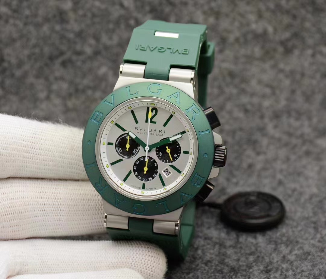 bulgari Bvlgari Aluminum Chronograph Emerald watch men TO03417