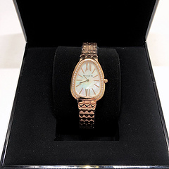 BVLGARI  Serpenti Rose Gold & Diamond Double Twist Bracelet Watch