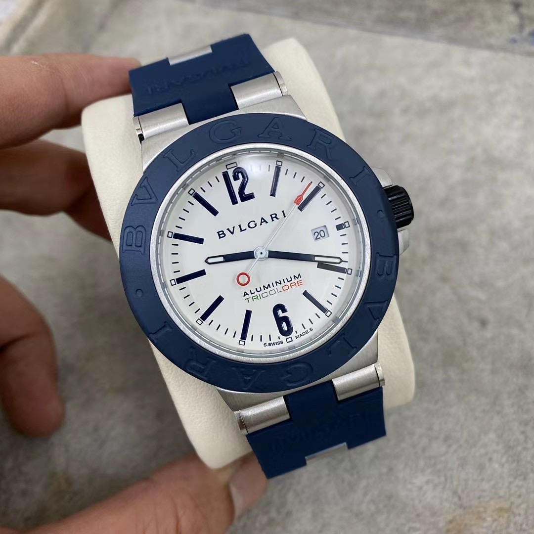 Bvlgari Bvlgari Aluminum Tricolor Limited 103514 AT SS White Dial 40mm Grade A