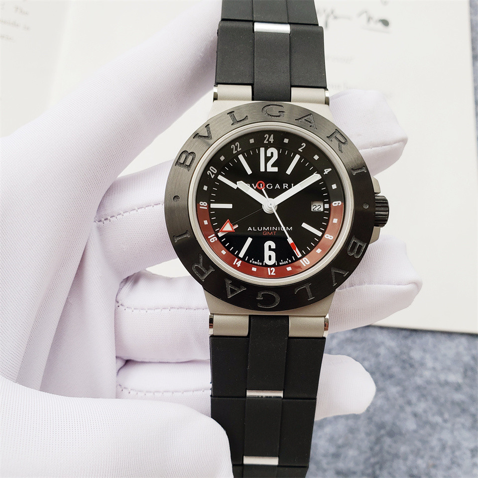 BVLGARI Aluminum BB40ATGMT GMT Navy Dial Automatic Men’s Watch_883704