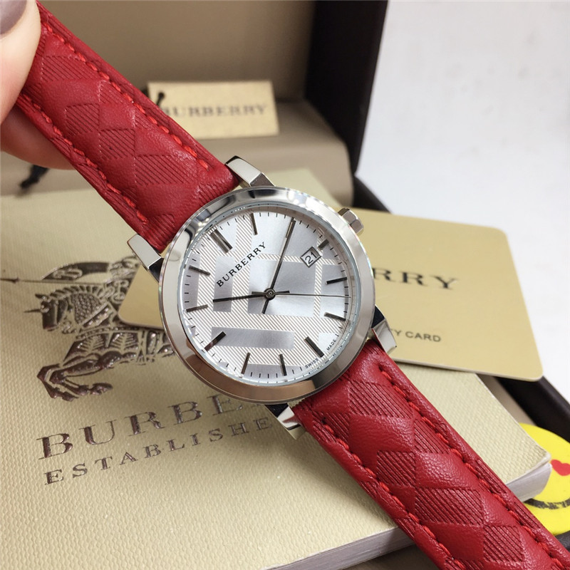 Burberry Women’s Heritage Rose Dial Nova Check Leather Watch003