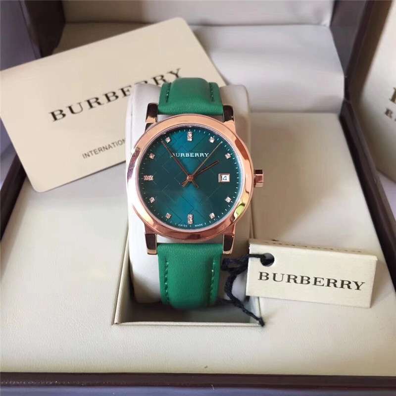 BURBERRY RED BU9148 DIAMONDS WATCH green dial