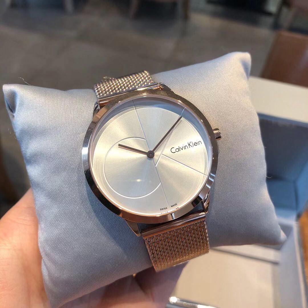 Calvin Klein Minimal SIlver Dial Silver Mesh Bracelet Watch for Women – K3M221Y6