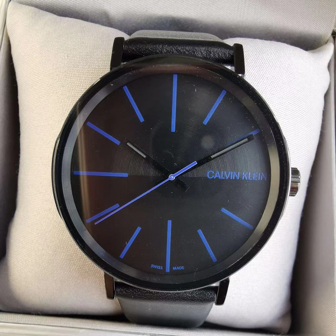 Calvin Klein Boost Black Dial Black Leather Strap Watch for Men – K7Y214CZ