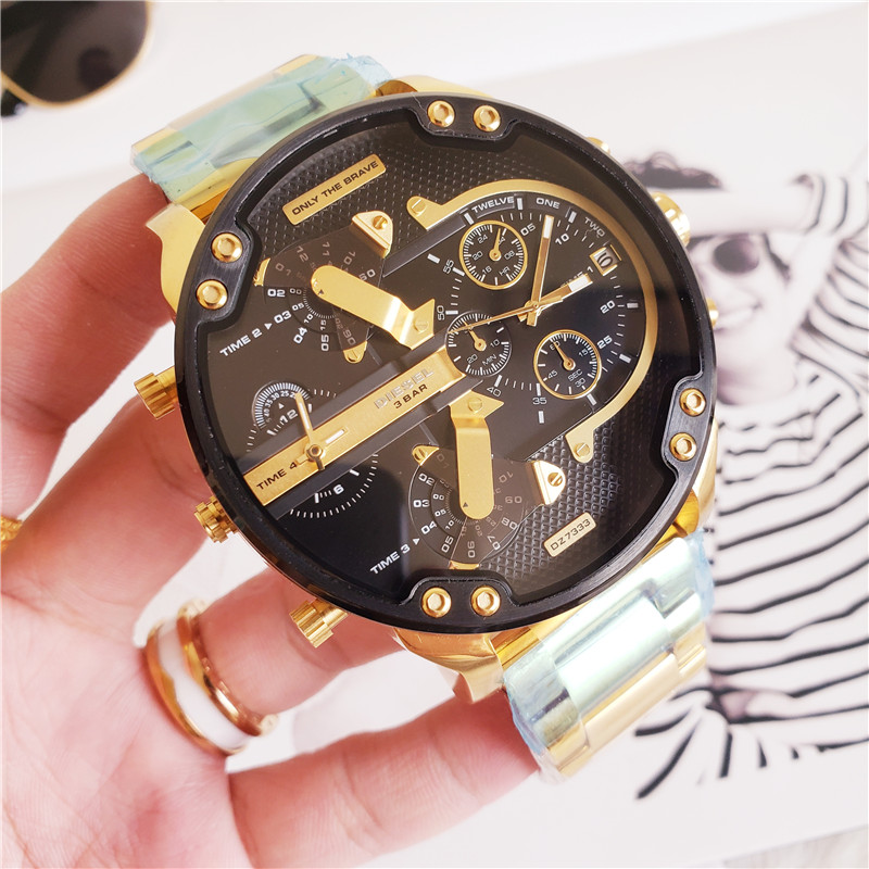 Diesen Mr. Daddy 2.0 57mm Black and Gold Stainless Steel Case with Gold-Plated Stainless Steel Gold-Tone Strap Men’s Wristwatch