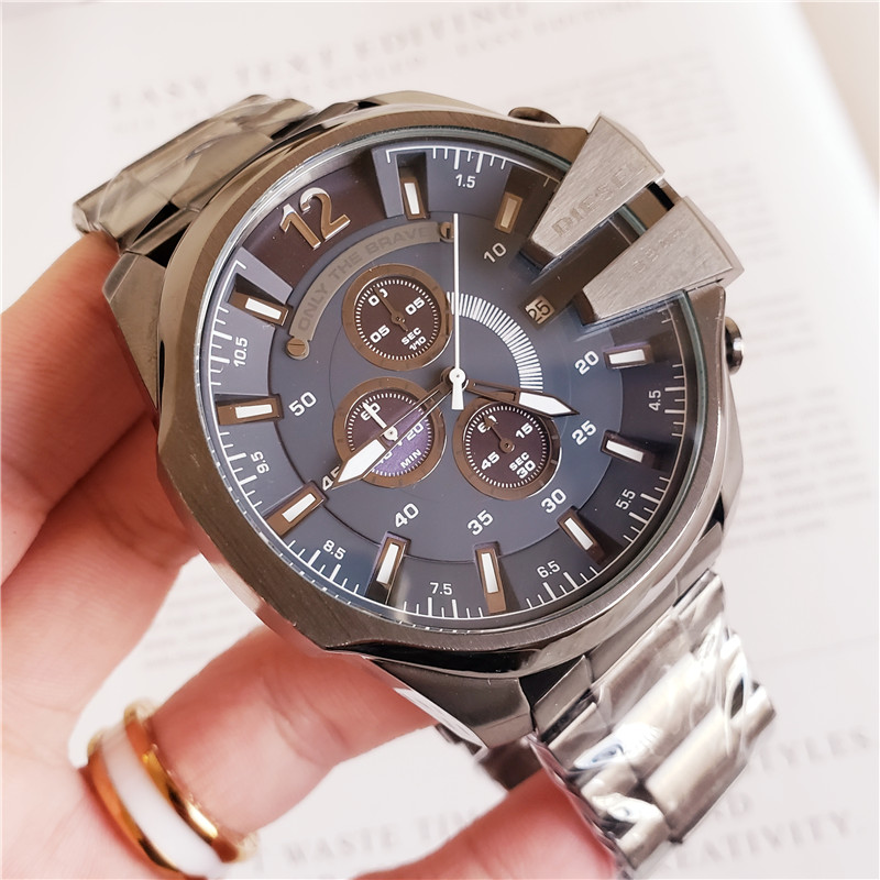 Diesel Mega Chief DZ4329 Gunmetal Navy Stainless Steel Men’s Watch