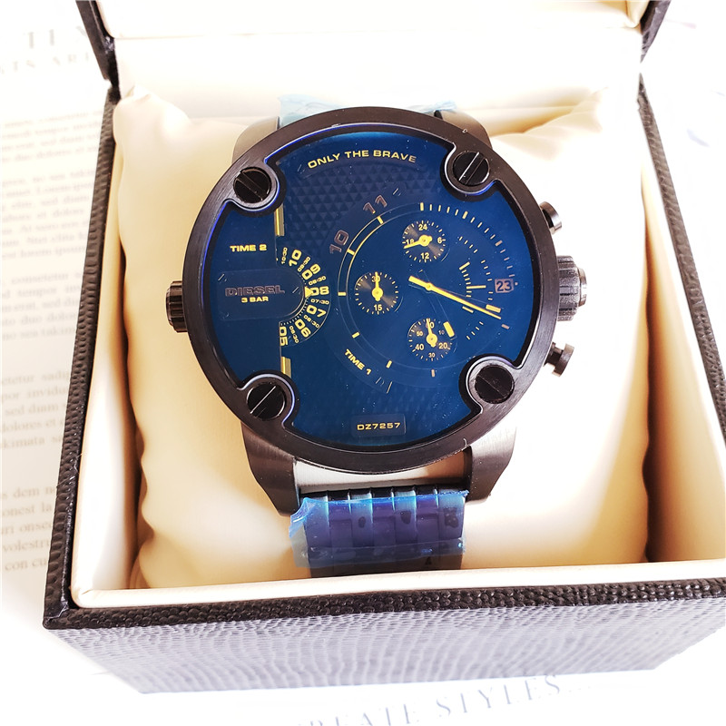LITTLE DADDY ONLY THE BRAVE MULTIFUNCTION blue LEATHER WATCH DZ7257