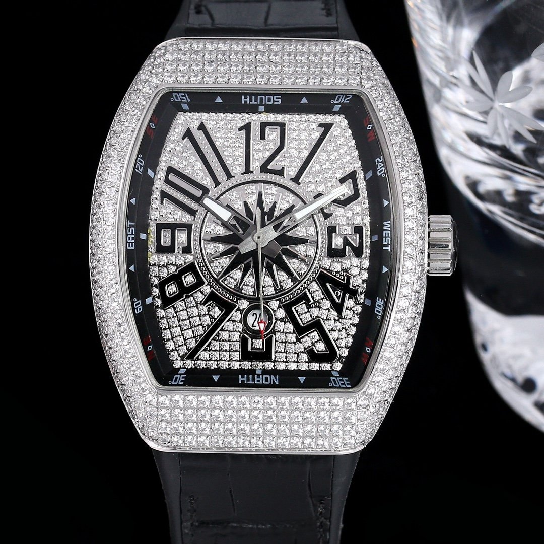 Franck Muller Vanguard Steel Full Diamonds Franck Muller Vanguard v45scdtacnr