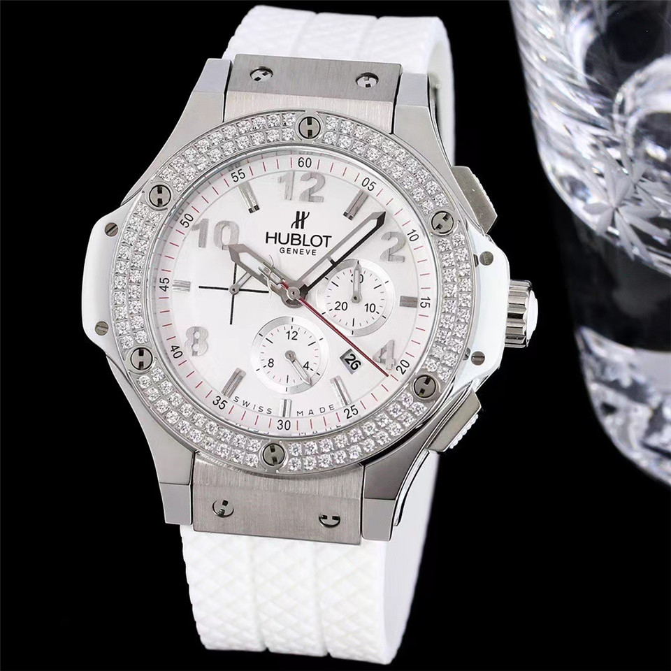 Hublot Big Bang 41 Steel White Diamonds K MSRP Papers FACTORY White Dial