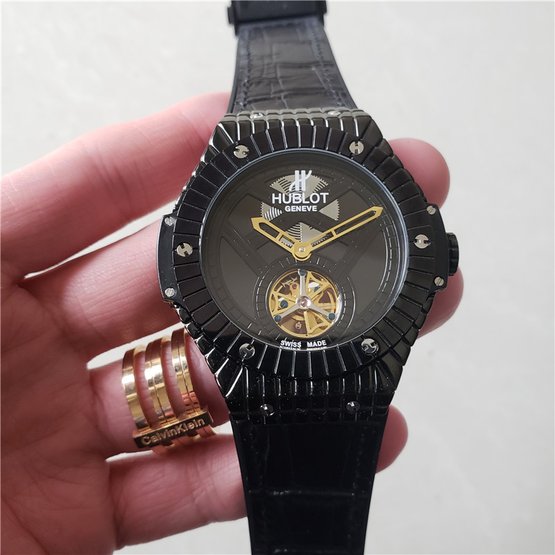 Hublot Black Caviar Tourbillon Japanese Replica Watch