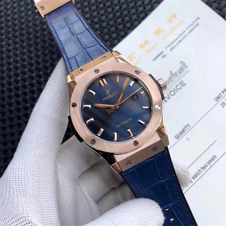Hublot Classic Fusion King 18k Rose Gold 42mm 542.OX.1181.LR  dial blue strap