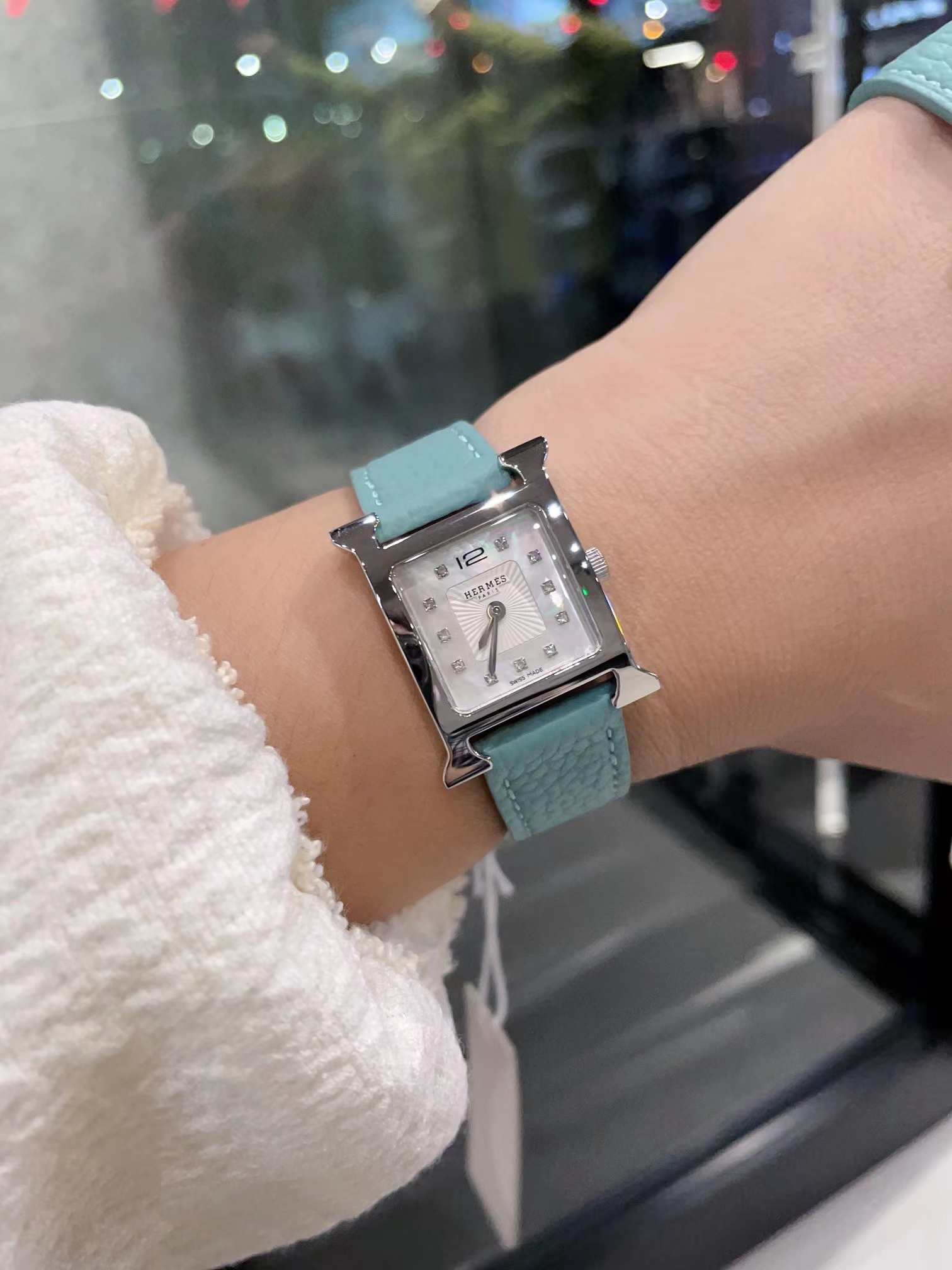 Hermes New H Hour PM Silver Watch 127545753