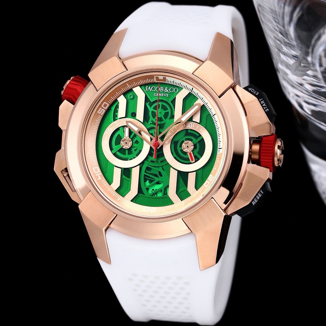 Jacob & Co. Epic X Chrono 47mm Rose Gold and Ceramic – EC312.42.PB.GN.A