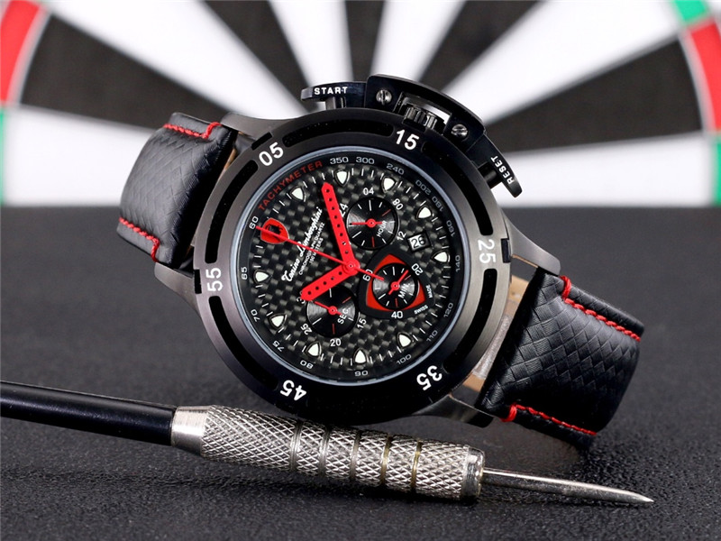 Lamborghini Herrenuhr Chronograph Wheels Quartz  dial black