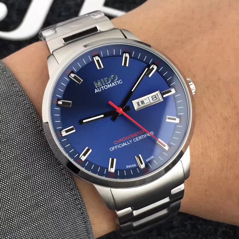 Mido Commander Chronometer – Swiss Automatic Watch for Men – Blue Dial – Case 40mm – M0214311104100
